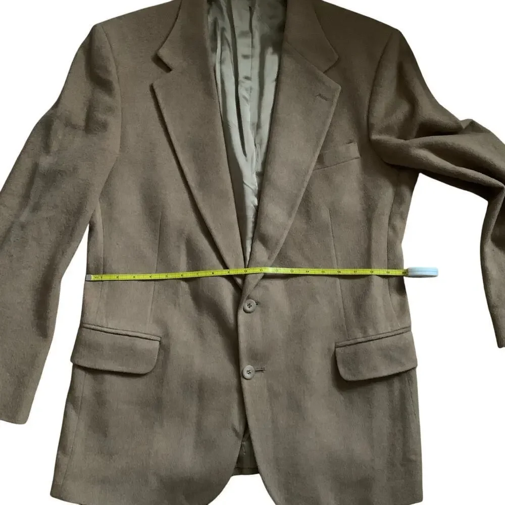 Robert Stock Men’s Wool Sport Coat Blazer Size 44L Tan Camel Brown